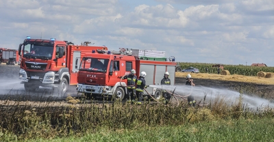 Paliło się na polu w Trzemesznie