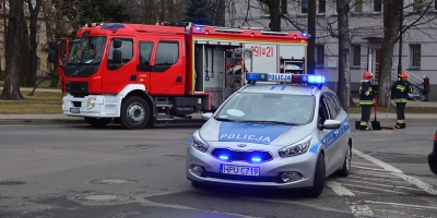 Stłuczka pod komendą policji