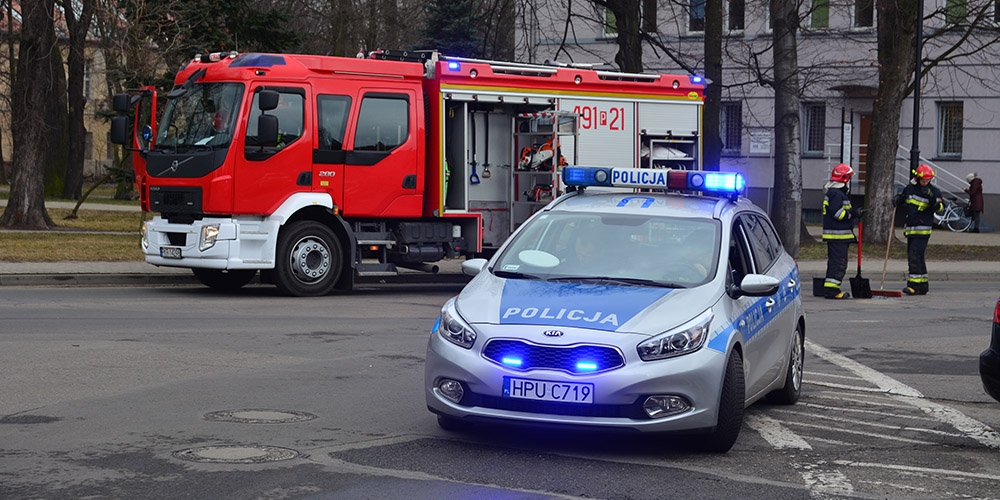 Stłuczka pod komendą policji