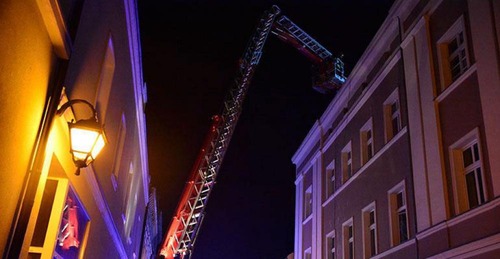 Pożar kamienicy w centrum