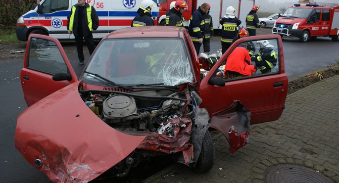 Wypadek drogowy w Górce