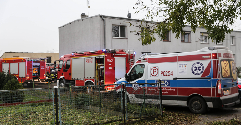 Pożar w bloku w Łagiewnikach