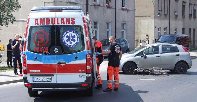 Potrącenie rowerzystki