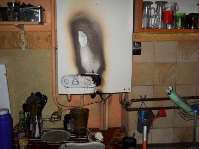 Wybuch piecyka gazowego