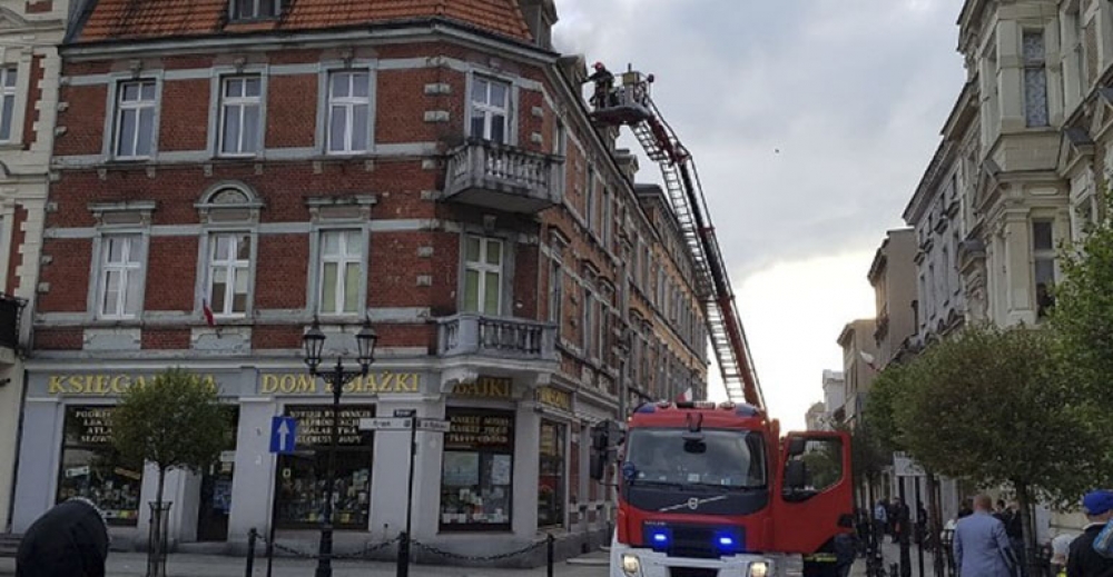 Pożar kamienicy w centrum Krotoszyna