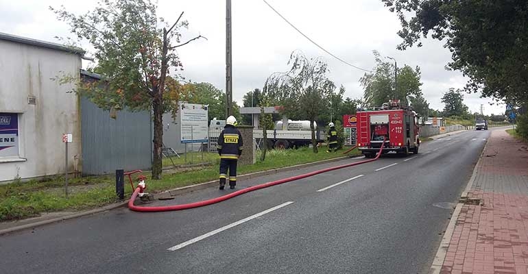 Pożar na stacji paliw