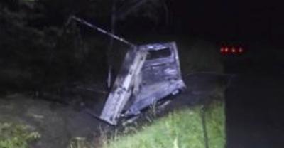 Pożar busa w Gądkowicach