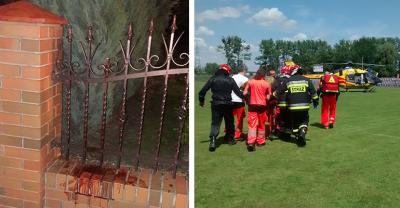 Nabili się na metalowe pręty[gallery]