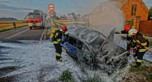 Auto spłonęło, kierowca uciekł[gallery]