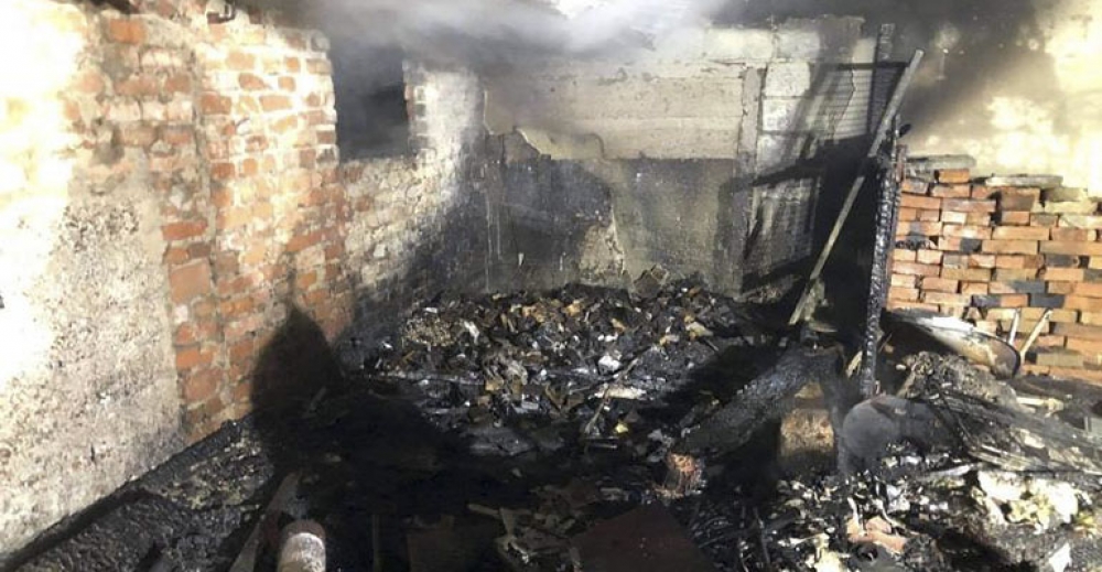 Pożar budynku gospodarczego