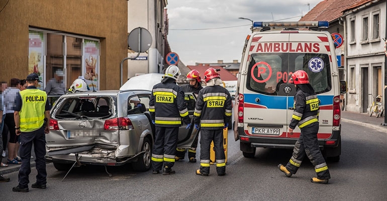 Kolizja w centrum miasta