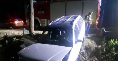 Kierowca audi uderzył w drzewo