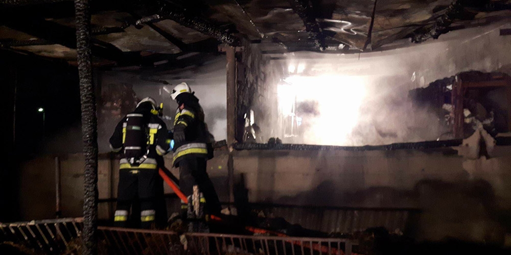 Pożar budynku gospodarczego