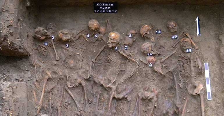 Szczątki niemieckich żołnierzy w Koźminie