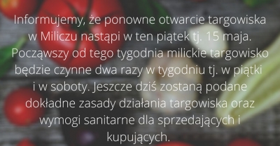 Wkrótce otwarcie targowiska
