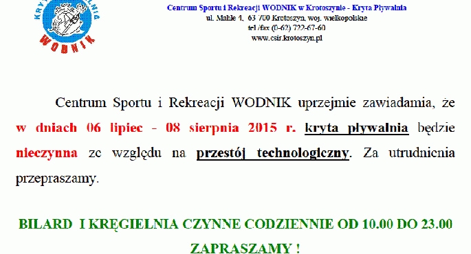 Przestój technologiczny na Wodniku