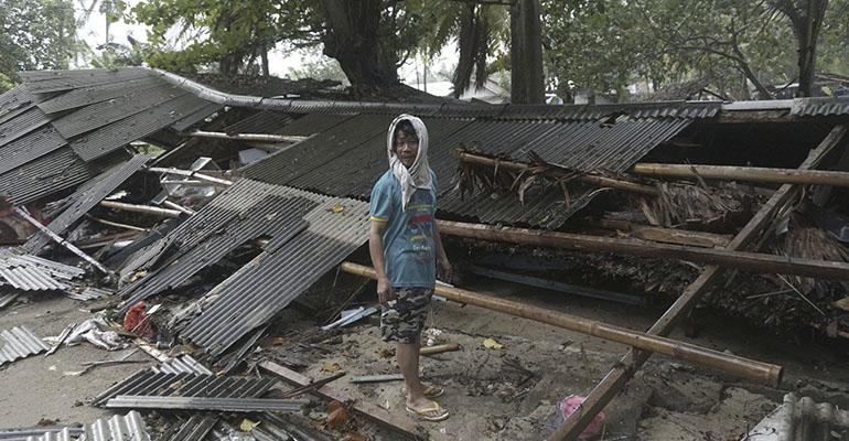 Miasteczko zmyte przez fale tsunami