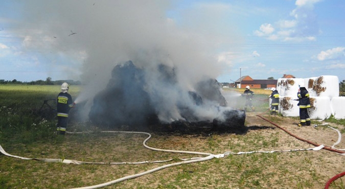 Pożar słomy w Rozdrażewie