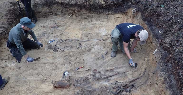 W Lutogniewie na terenie żwirowni znaleziono szczątki czterech niemieckich żołnierzy
