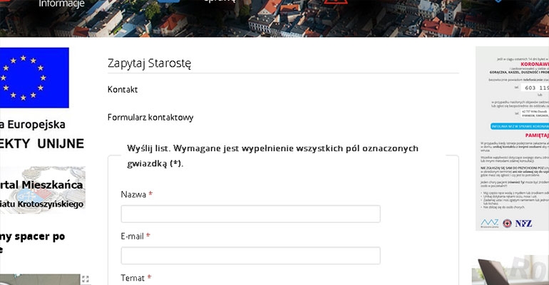 Masz pytanie? Napisz do starosty