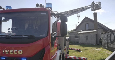 Pożar sadzy w Trzebicku