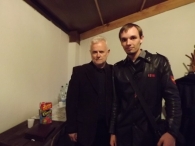 Krzysztof Piasecki z Łukaszem Cichym podczas pobytu w Cieszkowie