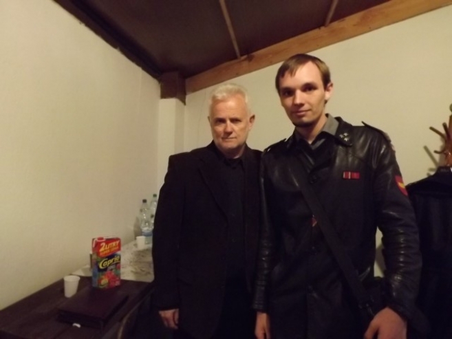 Krzysztof Piasecki z Łukaszem Cichym podczas pobytu w Cieszkowie