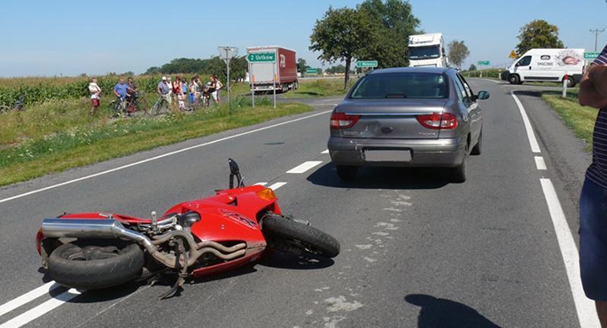 Wypadek z udziałem motocyklisty[gallery]