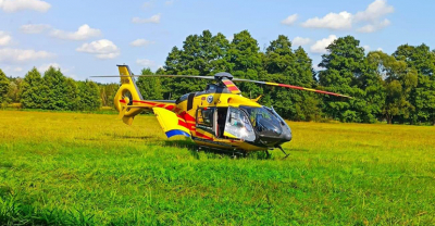 Helikopter do poparzonego mężczyzny