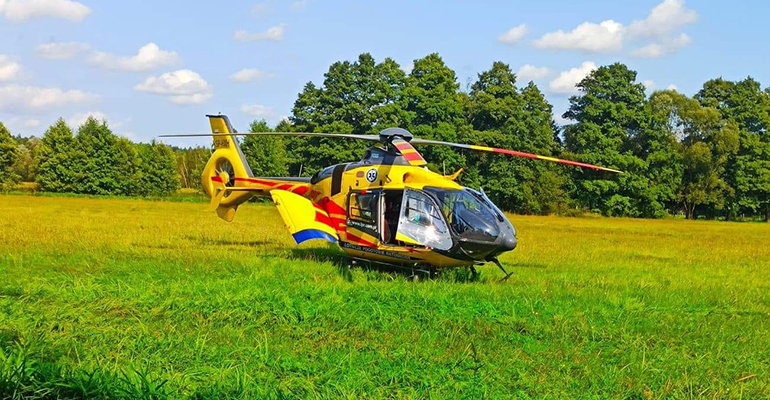 Helikopter do poparzonego mężczyzny