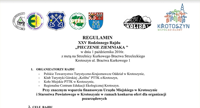 Zapraszamy na XXV rajd „Pieczenie Ziemniaka”