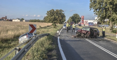 Groźny wypadek na granicy województw